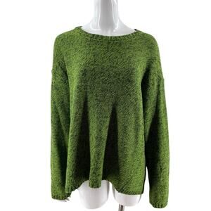 Philosophy Womens Sweater Size XXL Green Black Marled Crew Neck Pullover